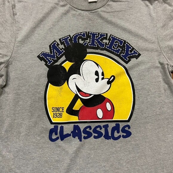 Disney Mickey Mouse Classics Soft Cotton Gray T-Shirt Y2K Women's Size Large - Picture 2 of 7